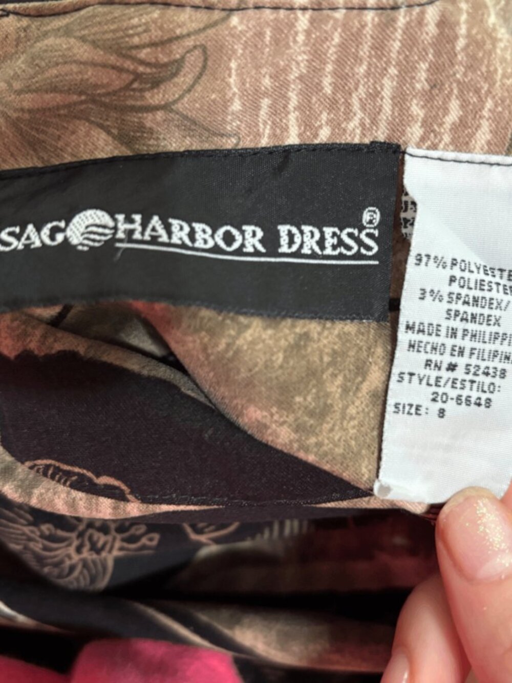 Sag Harbor Dress Floral Striped Short Sleeve size 8
